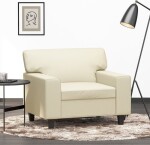 VidaXL vidaXL Fotel, krémový, 60 cm, obity sztuczną skórą