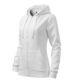 Trendy mikina na zips pre ženy biela XS