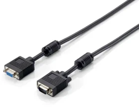 Equip VGA kábel 10 m čierna / Prepojovací kábel / D-Sub / feritová tlmivka / max. 800×600 px (118804)