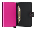Kožená mini peňaženka Secrid Miniwallet Matte Black & Fuchsia