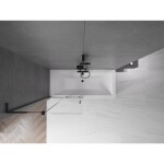 MEXEN/S - Velar L dvojkrídlová posuvná vaňová zástena 90 x 150, transparent, čierna 896-090-003-01-70