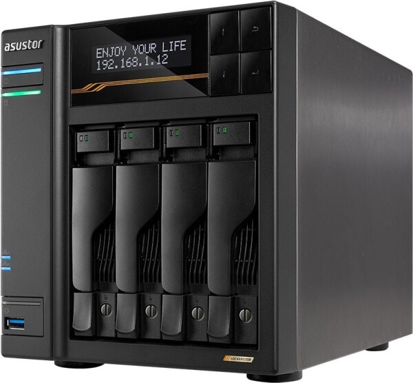 Asustor Súborový server LOCKERSTOR 6 Gen3 AS6806T 6-bay, AMD Ryzen V3C14 Cztery rdzenie 2.3GHz, 16G ECC DDR5, 4x M.2 PCIe (NVMe), 2x 10 GbE, 2x 5 GbE,