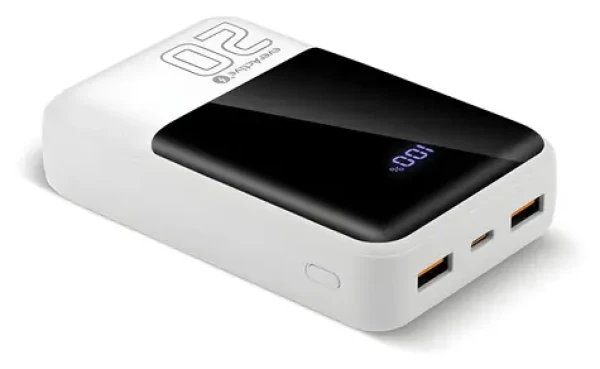 Powerbanka 20 000 mAh biela / Powerbanka / LCD displej / 2x USB-A / 1x USB-C / QC4.0 22,5W (EB-20Q)