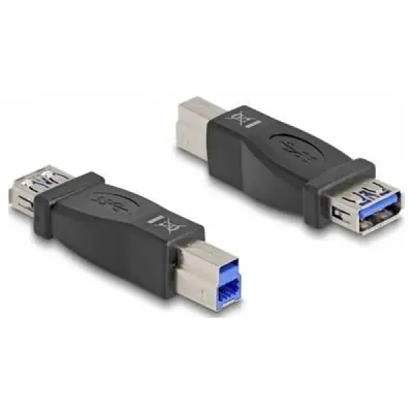 DeLock adaptér USB 3.0-B samec - USB 3.0-A samica čierna / Redukcia / 5 Gbit/s (65179)