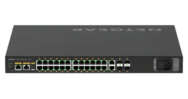 Netgear M4250-26G4XF-PoE+ / Switch / L3 riadený / 24x Gigabit PoE+ / 2x Gigabit / 4X 1G/10G SFP+ (GSM4230PX-100EUS)