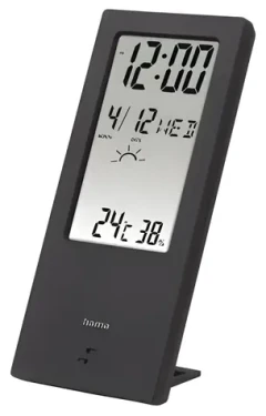 HAMA TH-140 čierna / Teplomer a vlhkomer / ukazovateľ počasia / budík
