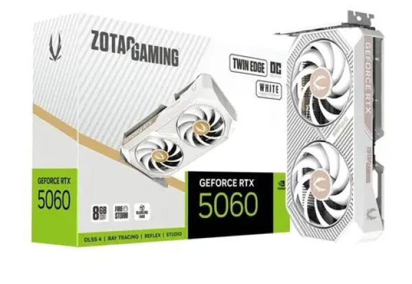 Zotac GAMING GeForce RTX 5060 Twin Edge OC W. ED. / 2280-2527GHz / 8192 MB GDDR7 / 128bit / 1x HDMI + 3x DP / 550W (8) (ZT-B50600Q-10M)