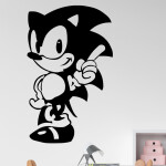 Veselá Stena Samolepka Ježko Sonic Farba: béžová, Veľkosť: 100 x 62 cm
