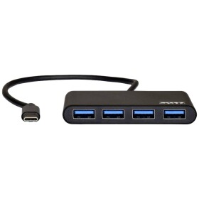 PORT CONNECT USB-C HUB šedá / 4x USB 3.0 (900123-PC)