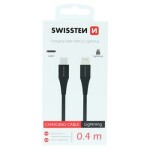 SWISSTEN Dátový kábel USB-C - LIGHTNING 0.4m čierna (71506512)