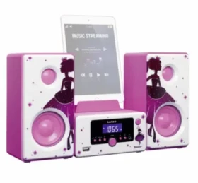 LENCO MC-020 Princess ružová / mikrosystém pre deti / FM Rádio / BT / USB (MC-020P)