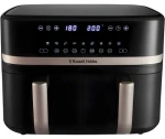 Russell Hobbs Satisfry Dual čierna / Teplovzdušná fritéza / 2× 4,5 l kôš / 2800 W / dotykový displej / 9 programov