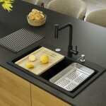 Quadron Quadron - Granitový drez MARC 110 WORKSTATION Black Oceľ HQM7650U7_BS