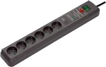 Brennenstuhl Secure-Tec antracit / Predlžovací kábel / Prepäťová ochrana / 6x zásuvka / 3500 W (1159540376)