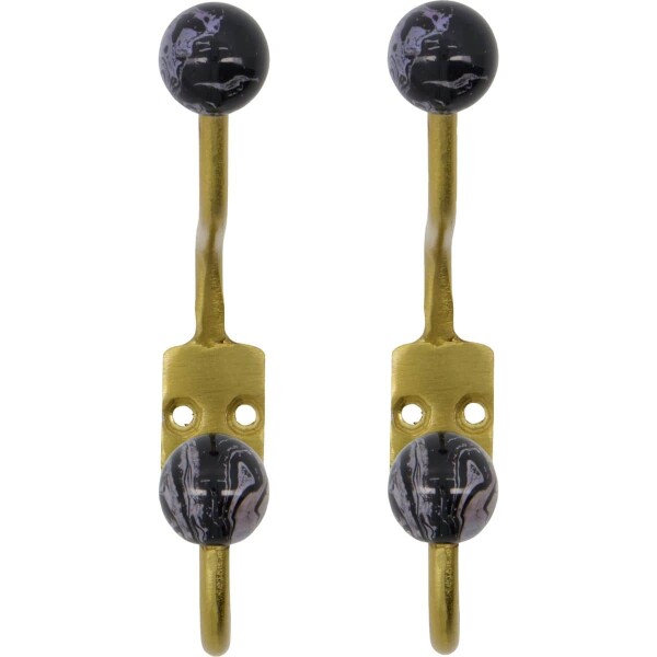 House Doctor Kovový vešiak Ball Black – set 2 ks