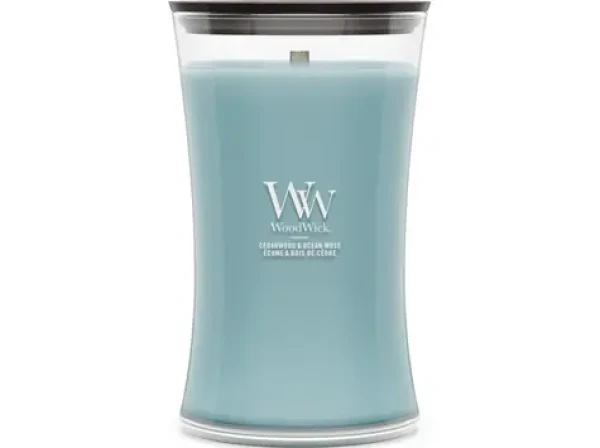 Woodwick Cedarwood Ocean Moss sviečka veľká (5038581187969)