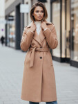 Dámsky zimný kabát klasický camel trenčkot FashionStreet NY0763z XL