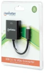 Manhattan USB-C 3.1 čierny / Konvertor na VGA / rozlíšenie 1920 x 1200 / bez nutnosti napájania (151771)