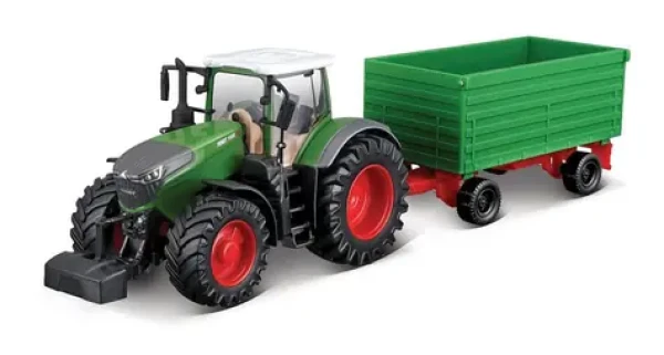 Bburago FARMLAND Traktor Fendt 1050 s dvojstranným sklápacím prívesom