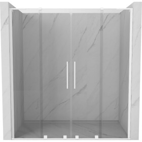 MEXEN/S - Velar L Duo posuvné sprchové dvere 200, transparent, biela 871-200-003-02-20