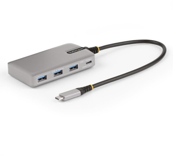 StarTech StarTech.com 4-Port USB-C Hub with USB-C DP Alt Mode Video Output 4K 60Hz, 3x USB-A, 1x USB-C, 100W Power Delivery Pass-Through, USB 3.2 Gen 2 (10Gbps), Portable USB Type-C to USB Type-A/C - 1ft (30cm) Host Cable (HB31C3A1CDPPD3) - Hub - 1 x...