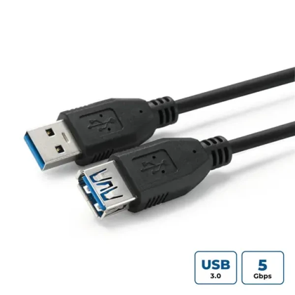 MicroConnect kábel USB3.0 A (M) - USB3.0 A (F) 2m čierna / 5000Mbit/s (USB3.0AAF2B)