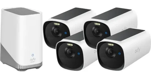 Anker Eufy E40 biela / HomeBase 3 + 4X IP kamera so solárnym nabíjaním / 135 ° / nočné videnie / microSD / Wi-Fi / 2k (E8144329)