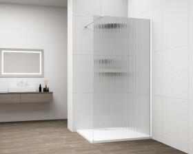 POLYSAN - ESCA WHITE MATT jednodielna sprchová zástena na inštaláciu k stene, sklo Flute, 700 ES1370-03