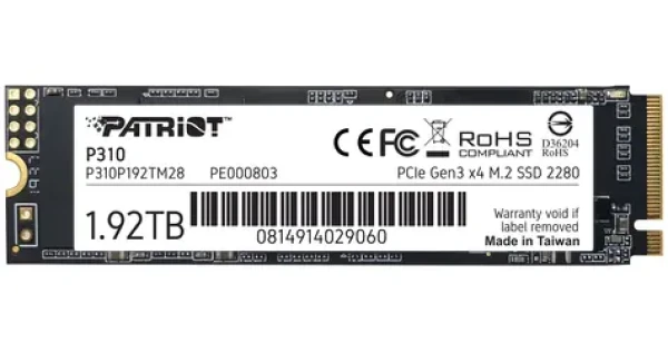 Patriot P310 1,92 TB / SSD / M.2 2280 / PCIe Gen3 x4 NVMe (P310P192TM28)