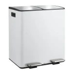 Spirella ALIYA pedálový odpadkový kôš na triedený odpad 2 x 20 L matná biela / oceľ (7610583294784)