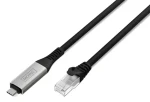 Digitus USB-C - RJ45 čierna / Sieťový adaptér / Gigabit Ethernet / Cat6a S/FTP / 5 m (AK-300601-050-S)