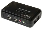 StarTech 2-portový USB KVM switch s audiom / KVM switch / 2x PC / USB / audio / káble súčasťou balenia (SV211KUSB)