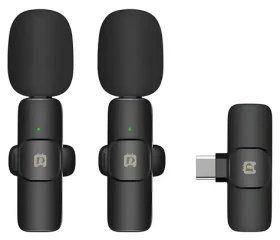 Puluz PU3151B čierna / Klopový mikrofón / sada 2 ks / bezdrôtový / USB-C / 2,4 GHz (PU3151B)