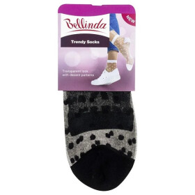 Dámske hodvábne ponožky s bodkami TRENDY SOCKS Black pattern - BELLINDA 35-38 černá vzor