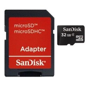 SanDisk microSDHC 32GB + adaptér / Class 4 / vhodné pre HD (SDSDQM-032G-B35A)