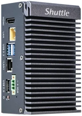 Shuttle Barebone Edge SPCEL03 čierna / Mini-PC / Intel Atom x6413E / SO-DIMM DDR4 / M.2 / 2x LAN / Bez OS (SPCEL03)