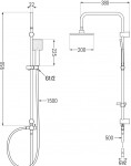 MEXEN/S - Tord sprchový stĺp vrátane sprchovej termostatickej batérie Slim, čierna 77105200-70