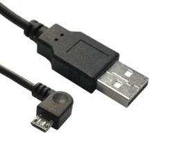 MicroConnect kábel USB2.0 A (M) - microUSB B (M) zahnutý 90 ° 1.8m čierna / 480Mbit/s (USBABMICRO18ANG)