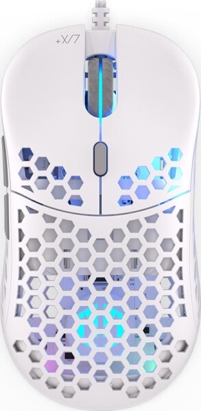 Endorfy LIX Plus biela / optická / drôtová / herná / 19000 dpi / PAW3370 / 6 tlačidiel / RGB / Kailh GM8.0 / USB / 1.8m (EY6A003)