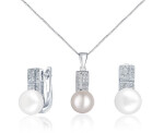 JwL Luxury Pearls Zvýhodnená perlová súprava šperkov JL0644 a JL0645 (náhrdelník, náušnice)