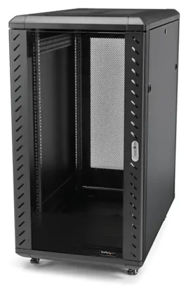 StarTech Rozvádzač 32U / Stojanový rozvádzač / 19" / 4-stĺpikový / Nastaviteľná hĺbka 15-81 cm / uzamykateľný (RK3236BKF)