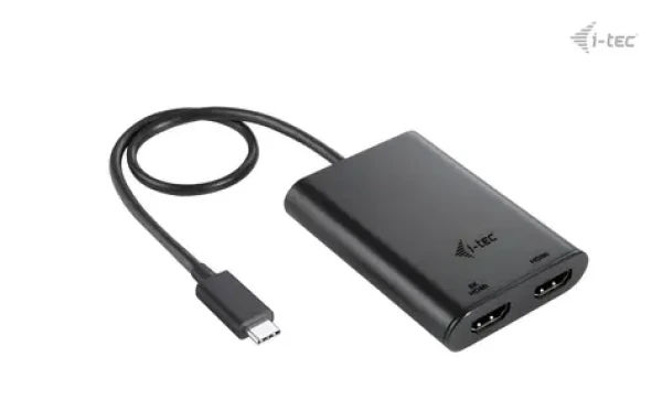 I-TEC USB-C Dual HDMI adaptér čierna / Adaptér / 2x HDMI / 4K 60Hz (8K 30Hz) / USB-C / 0,3 m (C31DUAL4K60HDMI)
