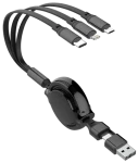 2GO 5v1 čierna / Nabíjací kábel / USB-A USB-C / Micro-USB Lightning USB-C / 20-100 cm (797505)