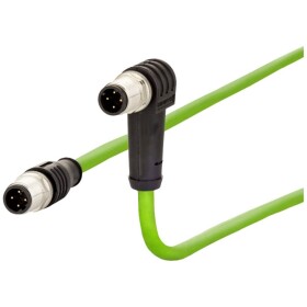 Metz Connect 142M1D19010 M12 sieťové káble, prepojovacie káble CAT 5e SF/FTP 1.00 m zelená krytie PUR, odolný proti kyselinám, odolný proti ozónu, odolný proti; 142M1D19010