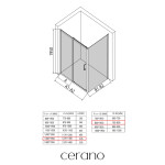 CERANO - Sprchovací kút Orlano L/P - 5 mm - čierna matná, transparentné sklo - 130x80x195 - posuvný CER-DY505B-90167