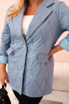 Dámska prešívaná bunda Plus Size s golierom a gombíkom Denim UNI