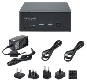 StarTech 2-portový Dual-Monitor KVM Switch / KVM prepínač / DisplayPort 1.4 / 8K 60Hz alebo 4K 144Hz / 2x USB-A 10Gbps (P2CDD143-KVM-SWITCH)