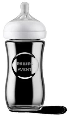 Philips Avent Natural Response SCY933/01 priehľadná / Detská fľaštička / sklo / 240 ml / 1m +