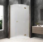 POLYSAN - GLOBE GOLD MATT štvrťkruhová sprchová zástena 1000x900, matné sklo, pravé GB2190MRG
