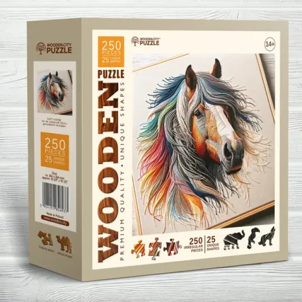Wooden City Drevené puzzle Jemný kôň 250 dielikov